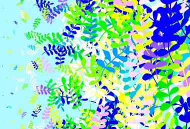 Yapraklı hafif çokrenkli vektör karalama deseni. Origami tarzındaki yaprakların gradyanlı karalama çizimi. Tasarımınız için yeni şablon.