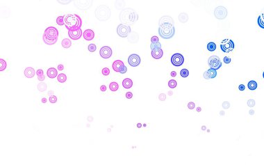 Açık Pembe, noktalı mavi vektör arkaplanı. Bulanık yağmur damlaları olan soyut bir çizim. Marka kitabınız için yeni şablon.