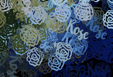 Koyu mavi, soyut şekilli yeşil vektör arkaplan. Soyut gradyan şekilli basit renkli çizimler. Kartvizitiniz için modern tasarım.