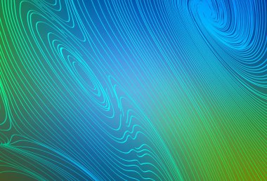 Açık mavi, yeşil vektör arkaplanı ve çizgi çizgileri. Renkli çizgileri ve şekilleri olan bir örnek. Tasarımınız için desen.