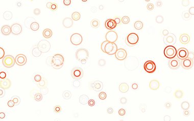 Dairesel şekilli açık kırmızı vektör düzeni. Soyut arka planda bulanık kabarcıklar ve renkli gradyan. Poster ve web siteleri için tasarım.