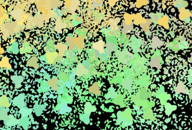 Koyu yeşil, soyut şekilli sarı vektör arkaplan. Renkli rastgele şekillerle modern soyut illüstrasyon. İşiniz için en iyi akıllı tasarım.