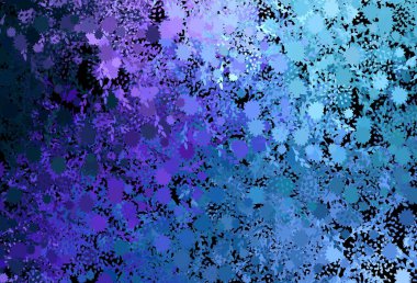 Koyu pembe, Memphis şekilli mavi vektör arkaplan. Renkli rastgele şekillerle modern soyut illüstrasyon. Duvar kağıtları için zarif tasarım.