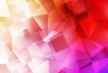 Açık kırmızı, sarı vektör üçgen mozaik doku. Gradyanı olan üçgen geometrik örnek. İş tasarımınız için yepyeni bir tarz.