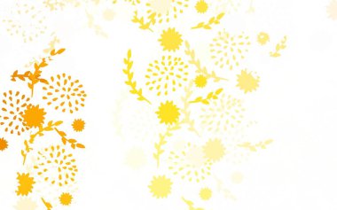 Açık Turuncu vektör karalama deseni çiçekli renkli çizim ve karalama tarzı çiçekler. Web sitesi yöneticileri ve tasarımları için desen.