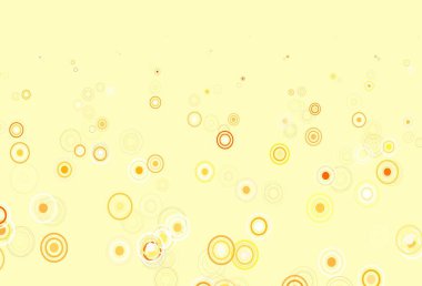 Dairesel şekilli hafif turuncu vektör düzeni. Doğa tarzında renkli baloncuklu soyut illüstrasyon. Fütürist reklamlar ve kitapçıklar için şablon.