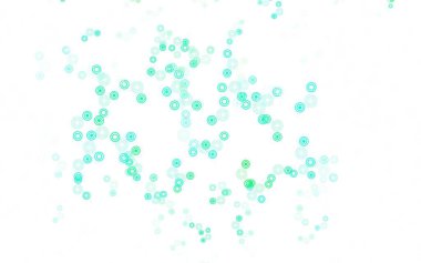 Lekeli açık yeşil vektör arka planı. Doğa tarzında bulanık halkaları olan güzel renkli çizimler. Poster ve web siteleri için tasarım.