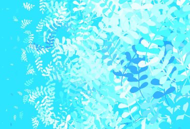 Yapraklı hafif Mavili vektör çizimi. Yapraklarla bulanık şekilli yaratıcı illüstrasyon. Cep telefonlarının geçmişleri için şablon.