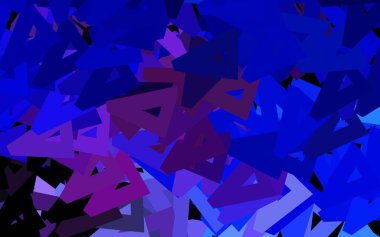 Koyu pembe, mavi vektör düzeni çizgiler, üçgenler. Üçgenli soyut gradyan çizimi. İşiniz için en iyi akıllı tasarım.