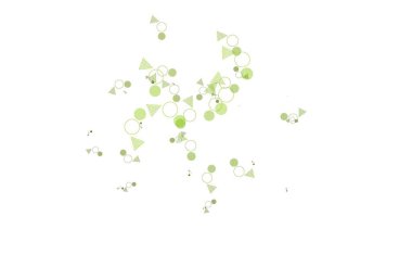 Açık yeşil vektör deseni, daireler şeklinde çokgen. Çemberler ve üçgenlerle soyut gradyan çizimi. Reklamlarınız için akıllı tasarım.