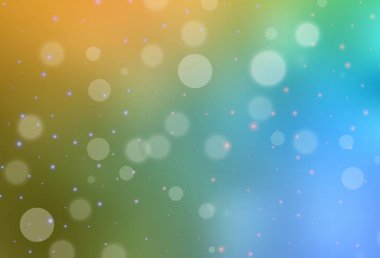 Açık mavi, karnaval tarzında sarı vektör şablonu. Noel özellikleriyle basit bir gradyan çizimi. Reklamlar, posterler, kitap afişleri için desen.