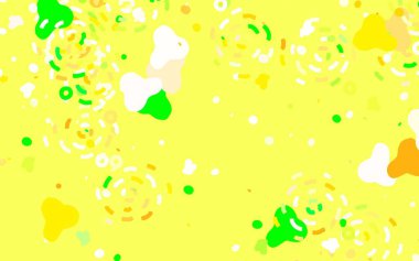 Açık yeşil, soyut şekilli sarı vektör dokusu. Soyut tarzda rengarenk gradyan şekilleri olan bir resim. Web siteniz için basit tasarım.