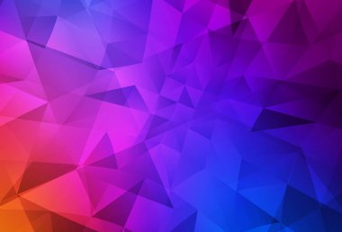 Açık mavi, kırmızı vektör düşük poli doku. Üçgenler ile renkli resimde parlayan. Desen için bir marka kitabın zemin.