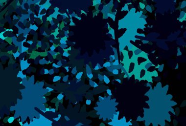 Koyu mavi, soyut şekilli yeşil vektör dokusu. Soyut tarzda rengarenk gradyan şekilleri olan bir resim. İşiniz için en iyi akıllı tasarım.