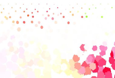 Açık Pembe, Memphis şekilli sarı vektör arkaplan. Modern tarzda değişen renkli kaotik formlar. Kartvizitiniz için modern tasarım.