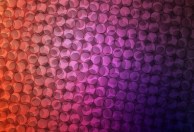 Açık Pembe, noktalı kırmızı vektör arkaplanı. Parlak renkli soyut çemberlerin olduğu bir resim. Güzel web siteleri için desen.