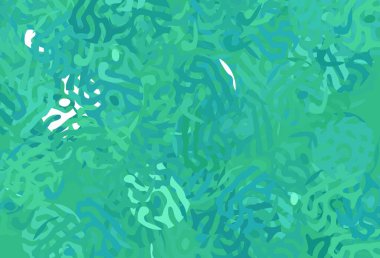 Memphis şekilli açık yeşil vektör arkaplanı. Soyut tarzda rengarenk gradyan şekilleri olan bir resim. İşiniz için en iyi akıllı tasarım.