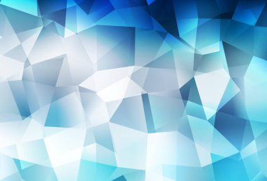 Light BLUE vector triangle mosaic template. Triangular geometric sample with gradient. Best triangular design for your business.