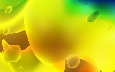 Açık yeşil, bükülmüş çizgileri olan sarı vektör şablonu. Yarım tonlu Memphis stilinde yaratıcı bir çizim. İş tasarımınız için şablon.