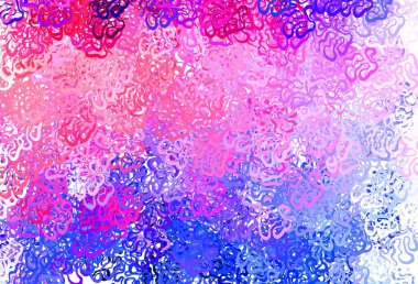 Memphis şekilli açık kırmızı vektör arkaplanı. Renkli rastgele şekillerle modern soyut illüstrasyon. Bir cep telefonu için arka plan.