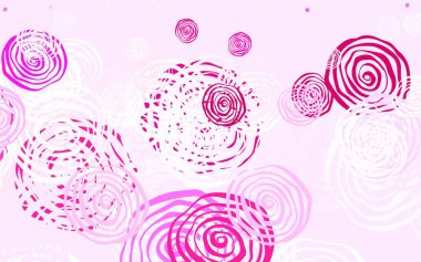 Açık pembe vektör doğal gül çizimi. Çiçeklerle karalama tarzında renkli çizimler. Cep telefonlarının geçmişleri için şablon.