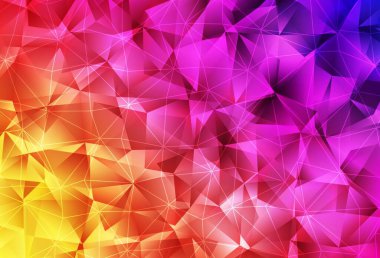 Açık Pembe, sarı vektör arkaplanı ve çokgen tarzı. Renkli üçgenli modern soyut illüstrasyon. Bir cep telefonu için arka plan.