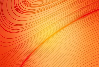 Bükülmüş çizgileri olan hafif turuncu vektör arkaplanı. Yaratıcı illüstrasyon, yarım tonlu ve eğimli. İş tasarımınız için şablon.