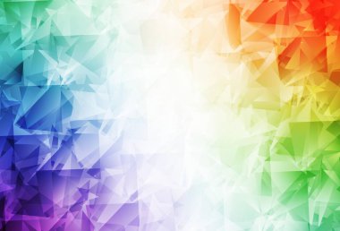 Light Multicolor vektör mozaik arkaplan. Gradyanı olan üçgen geometrik örnek. Broşürünüz için yepyeni bir tasarım..