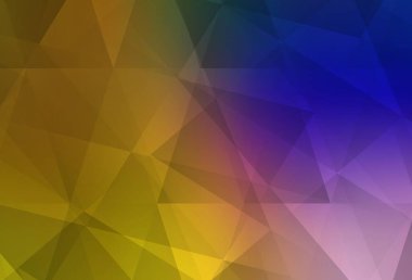 Koyu pembe, sarı vektör düşük poli düzeni. Üçgenli modern soyut çizim. Marka kitabınız için yeni şablon.