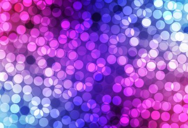 Koyu pembe, baloncuklu mavi vektör arkaplan. Renkli su damlaları olan modern soyut çizimler. Fütürist reklamlar ve kitapçıklar için şablon.