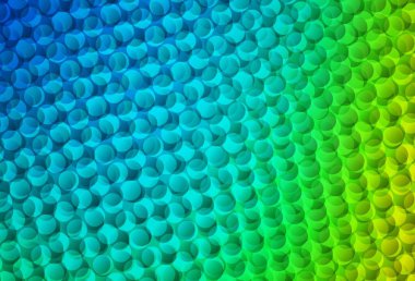 Açık mavi, köpüklü yeşil vektör arkaplan. Doğa tarzında bulanık halkaları olan güzel renkli çizimler. Güzel web siteleri için desen.