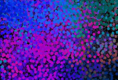 Koyu pembe, daireli mavi vektör şablonu. Doğa tarzında renkli baloncuklu soyut illüstrasyon. Fütürist reklamlar ve kitapçıklar için şablon.