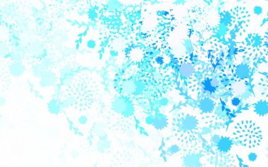 Açık mavi vektör desenli çiçekler, güller. Çiçekli yepyeni renkli bir illüstrasyon. Cep telefonlarının geçmişleri için şablon.