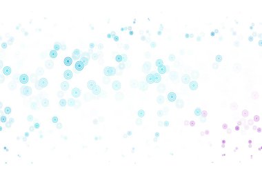 Açık pembe, daire şekilli mavi vektör düzeni. Bulanık dekoratif tasarım baloncuklu soyut tarzda. Marka kitabınız için yeni şablon.