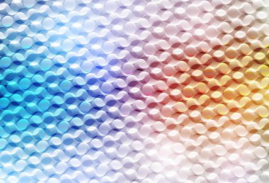 Açık mavi, baloncuklu sarı vektör arkaplan. Soyut arka planda bulanık kabarcıklar ve renkli gradyan. Reklamlar, broşürler için desen.