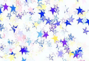 Güzel yıldızlı açık renkli vektör dokusu. Yıldızlı modern geometrik soyut çizim. Fütürist reklamlar ve kitapçıklar için şablon.
