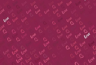 Kalpli açık pembe vektör arka planı. Kalpli basit bir dekoratif tasarım. Sevgililer Günü 'nü kutlamak için tasarım.