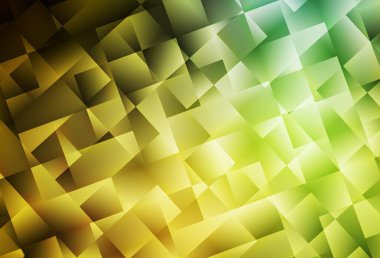 Koyu yeşil, kare şeklinde sarı vektör deseni. Renkli dikdörtgenleri olan bir resim. İniş sayfası için modern şablon.