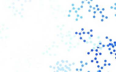 Yapay zeka formlarıyla hafif BLUE vektör arkaplanı. Yapay zekanın bağlantı ve noktalarıyla soyut illüstrasyon. Teklif verilerinin tanıtımı için akıllı tasarım.