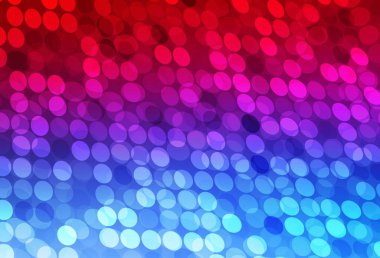 Açık mavi, daire şekilli kırmızı vektör düzeni. Bulanık dekoratif tasarım baloncuklu soyut tarzda. Fütürist reklamlar ve kitapçıklar için şablon.