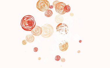 Açık Kırmızı, sarı vektör karalama çizimi ve güller. Çiçeklerle karalama tarzında renkli çizimler. Çocuk kitapları için renkli desen.