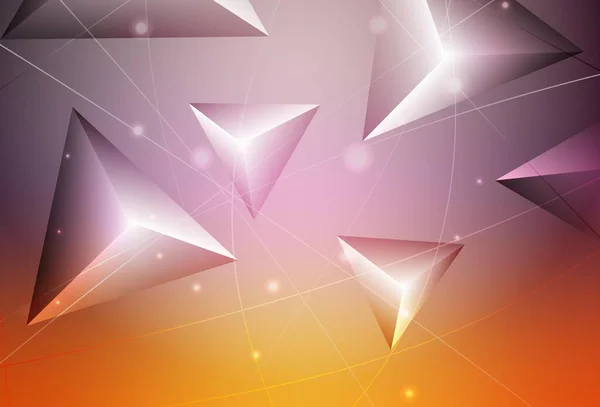 Light Pink Yellow Vector Gradient Triangles Template Colorful Illustration Polygonal — 图库矢量图片