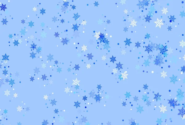Светло Голубая Векторная Текстура Цветными Снежинками Сияющая Красочная Иллюстрация Снегом — стоковый вектор