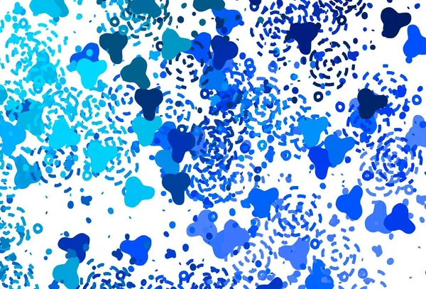Blue 배경에 추상적 모양이 화려하고 무작위적 형태를 현대의 추상적 삽화입니다 — 스톡 벡터