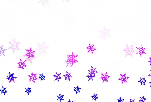 Світло Фіолетовий Векторний Візерунок Різдвяними Сніжинками Зірки Градієнтна Барвиста Ілюстрація — стоковий вектор