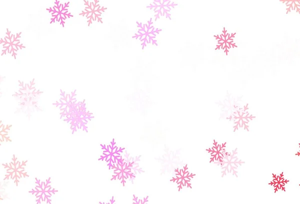 Luz Fundo Vetor Rosa Com Flocos Neve Xmas Estrelas Ilustração — Vetor de Stock
