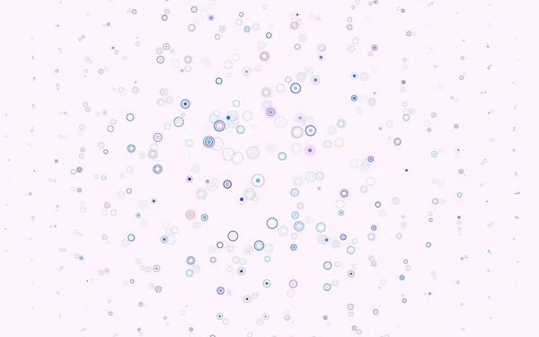 Ανοιχτό Ροζ Κίτρινο Διανυσματικό Πρότυπο Κύκλους Αφηρημένη Εικόνα Χρωματιστές Φυσαλίδες — Διανυσματικό Αρχείο