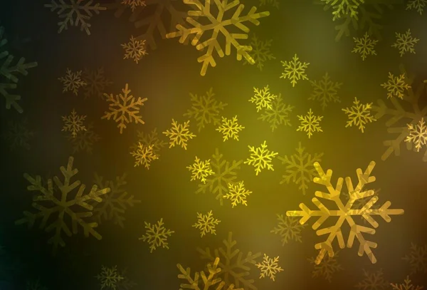 Vert Foncé Motif Vectoriel Jaune Dans Style Noël Formes Abstraites — Image vectorielle