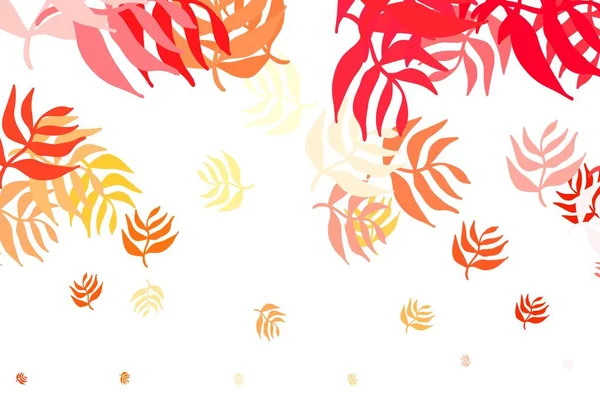 Светло Красный Желтый Векторный Фон Листьями Рисунок Листьев Стиле Оригами — стоковый вектор