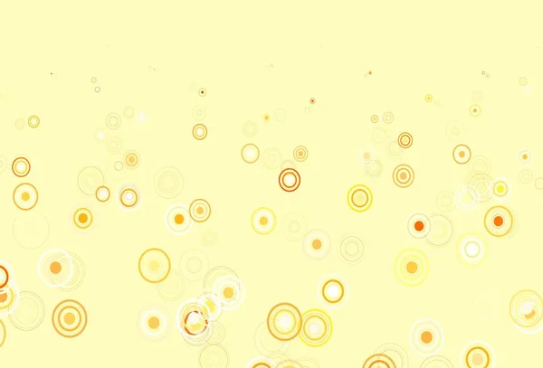 Lichtoranje Vectorlay Out Met Cirkelvormen Abstracte Illustratie Met Gekleurde Belletjes — Stockvector
